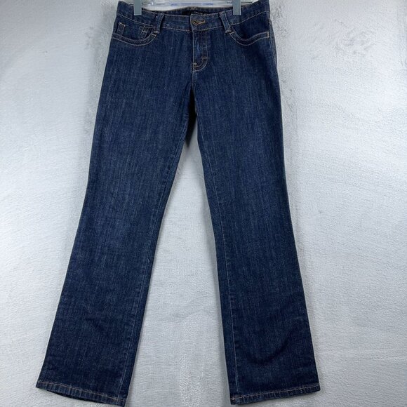 Calvin Klein Flare Boot Cut Jeans Embroidered Back Pockets Womens Blue Size 29/8 - Picture 1 of 11